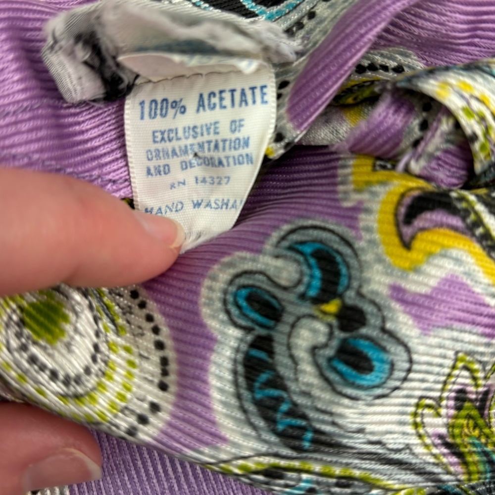 Vintage silky lavender, paisley dress - Picture 11 of 13